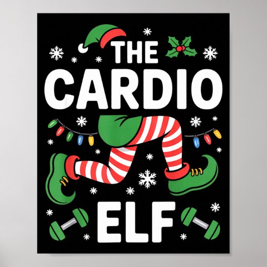The Cardio Elf Funny Fitness Christmas Gym Workout Poster (Voorkant)