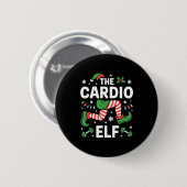 The Cardio Elf Funny Fitness Christmas Gym Workout Ronde Button 5,7 Cm (Voorkant /achterkant)