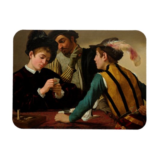 The Cardsharps, 1595, van Caravaggio Magneet (Horizontaal)