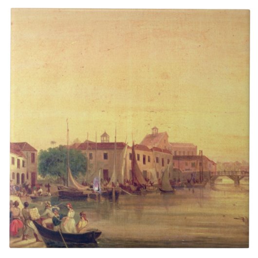 The Careenage, Bridgetown, Barbados, c.1848 Tegeltje (Voorkant)