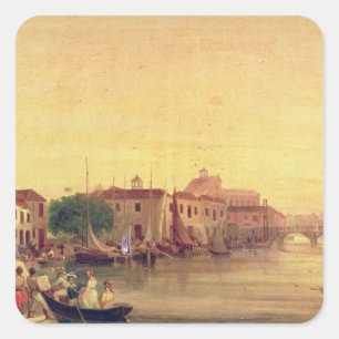 The Careenage, Bridgetown, Barbados, c.1848 Vierkante Sticker