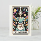 The Caregiver Tarot Card Mother's Day Skeleton Kaart (Staand voorkant)