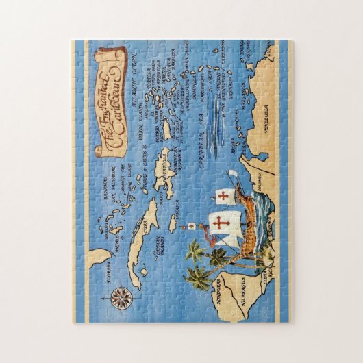 The Caribbean Map 11x14 Jigsaw Puzzle Legpuzzel (Verticaal)