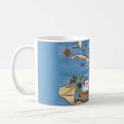 The Caribbean Map Mug Koffiemok (Links)