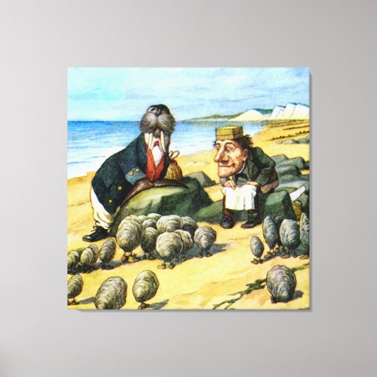 The Carpenter and the Walrus in Wonderland Canvas Afdruk (Voorkant)