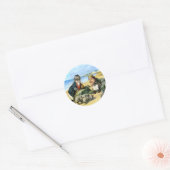 The Carpenter and the Walrus in Wonderland Ronde Sticker (Envelop)
