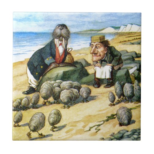 The Carpenter and the Walrus in Wonderland Tegeltje (Voorkant)