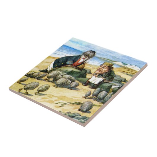 The Carpenter and the Walrus in Wonderland Tegeltje (Zijkant)