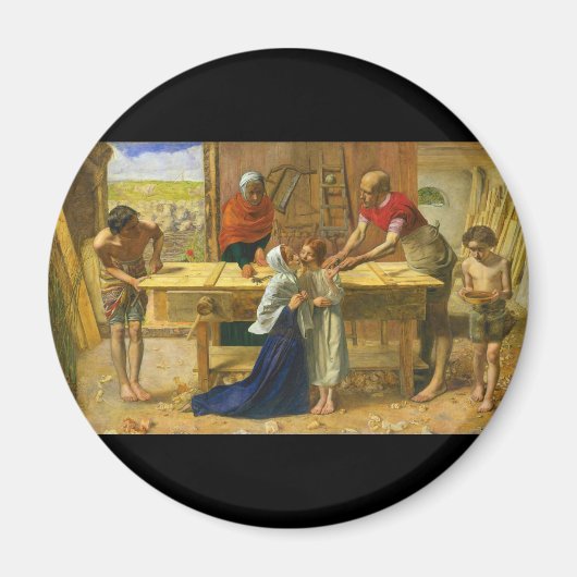 The Carpenter's Shop van John Everett Millais Magneet (Voorkant)