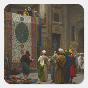 The Carpet Merchant, c.1887 (olie op canvas) Vierkante Sticker