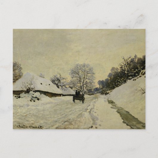 The Cart, of Road under Snow at Honfleur, 1865 Briefkaart (Voorkant)