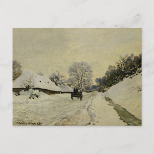 The Cart, of Road under Snow at Honfleur, 1865 Briefkaart
