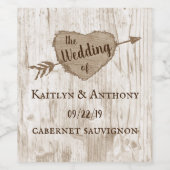 The Carved Heart Tree Trouwcollectie Wijn Etiket (Enkel label)