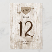 The Carved Heart Tree Wedding Collectie Table No. Kaart (Achterkant)