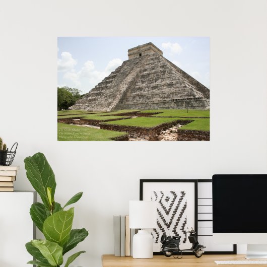 The Castle, Chichen Ixta, Mayan Ruins, Mexico Poster (Thuiskantoor)