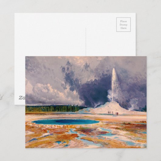 The Castle Geyser, Yellowstone National Park 1874 Briefkaart (Voorkant / Achterkant)