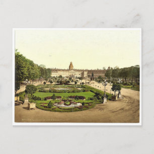 The Castle, Karlsruhe, Baden, Duitsland, zeldzame  Briefkaart