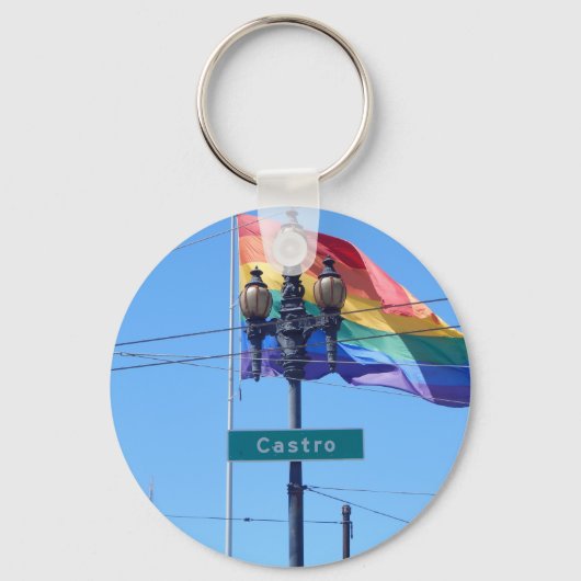 The Castro San Francisco Street Sign Sleutelhanger (Voorkant)