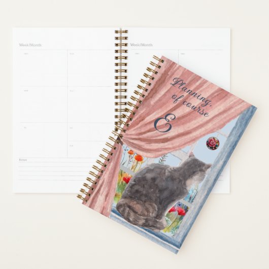 The Cat at the Window Schilderachtig Flowers Calen Planner (Display)