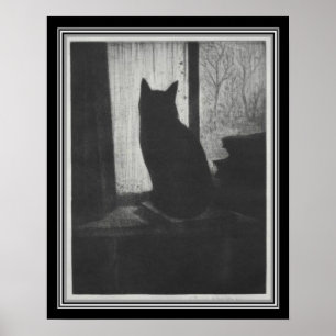 "The Cat" ca. 1900, ingediend door CRW Nevinson Poster