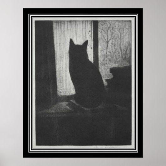 "The Cat" ca. 1900, ingediend door CRW Nevinson Poster (Voorkant)