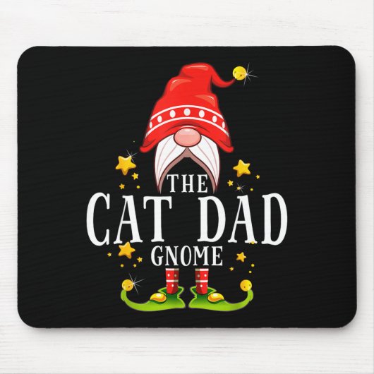 The Cat Dad Gnome Christmas Matching For Men Women Muismat (Voorkant)