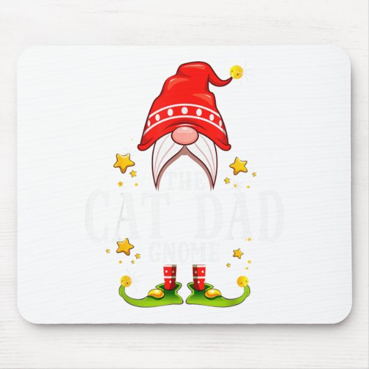 The Cat Dad Gnome Christmas Matching For Men Women Muismat (Voorkant)