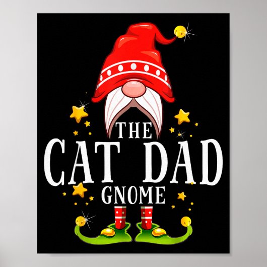 The Cat Dad Gnome Christmas Matching For Men Women Poster (Voorkant)