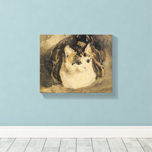 The Cat (door Gwen John) Canvas Afdruk (Insitu (Houten vloer))