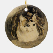 The Cat (door Gwen John) Keramisch Ornament (Achterkant)