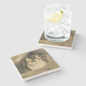 The Cat (door Gwen John) Stenen Onderzetter (Zijkant)