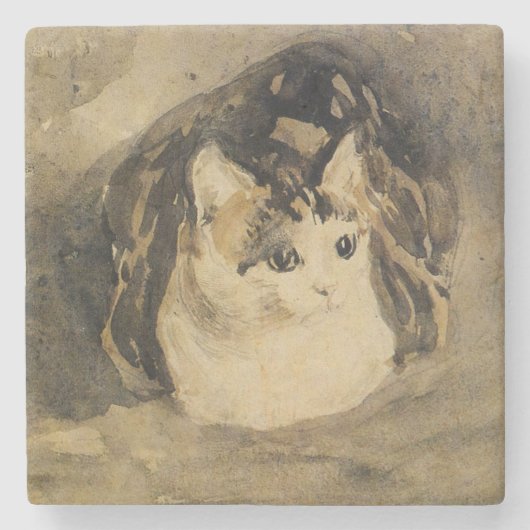 The Cat (door Gwen John) Stenen Onderzetter (Voorkant)