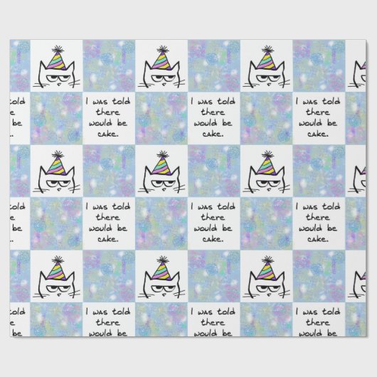 The Cat Hates Birthdays - Funny Cat Cadeaupapier (Vlak)