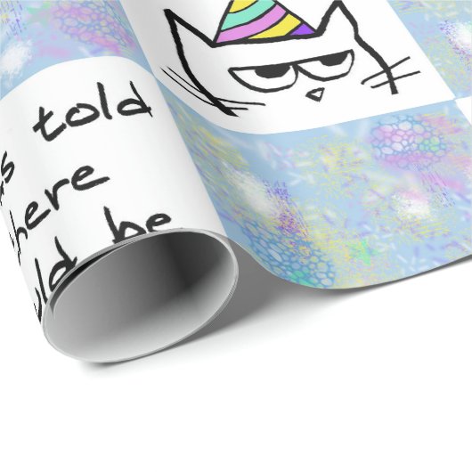The Cat Hates Birthdays - Funny Cat Cadeaupapier (Rol Hoek)