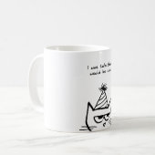 The Cat Hates Birthdays - Funny Cat Coffee Mok (Voorkant links)