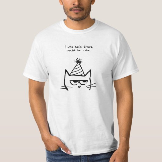 The Cat Hates Birthdays - Funny Cat Tshirt for Men (Voorkant)