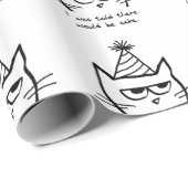 The Cat Hates Birthdays - Funny Cat Wrapping Paper Cadeaupapier (Rol Hoek)