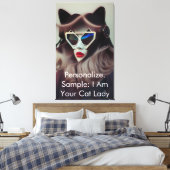 The Cat Lady (Customizable) Canvas Afdruk (Insitu (Slaapkamer))