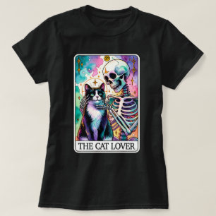 The Cat Lover Skelet Tarot Kaart T-shirt