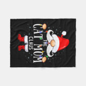 The Cat Mom Claus Christmas Matching Pajama Men Wo Fleece Deken (Voorkant (Horizontaal))
