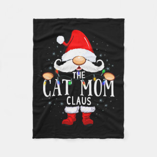The Cat Mom Claus Christmas Matching Pajama Men Wo Fleece Deken