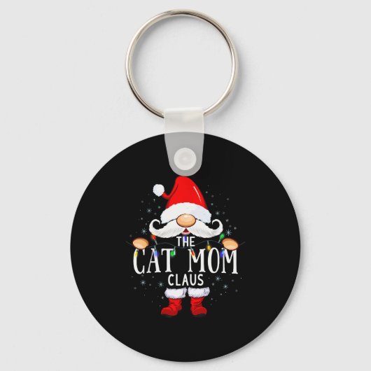 The Cat Mom Claus Christmas Matching Pajama Men Wo Sleutelhanger (Voorkant)