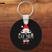 The Cat Mom Claus Christmas Matching Pajama Men Wo Sleutelhanger (Voorkant)
