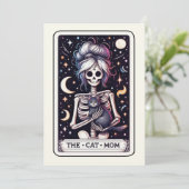 The Cat Mom Tarot Card Mother's Day Skeleton Kaart (Staand voorkant)