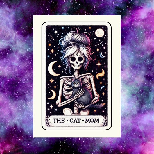 The Cat Mom Tarot Card Mother's Day Skeleton Kaart