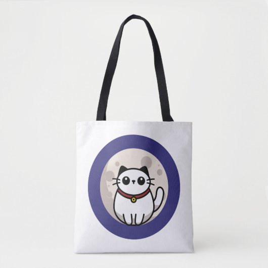 The Cat on The Moon Bag Tote Bag (Voorkant)