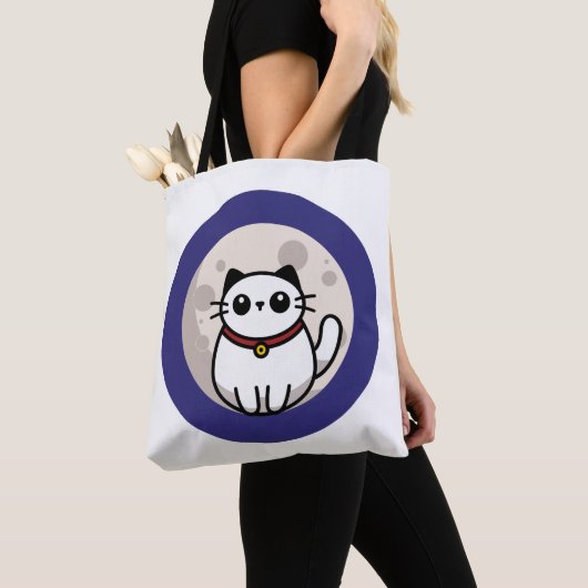 The Cat on The Moon Bag Tote Bag (Dichtbij)