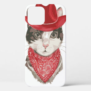 The cat vintageel drawing pattern with a hatanimal Case-Mate iPhone case