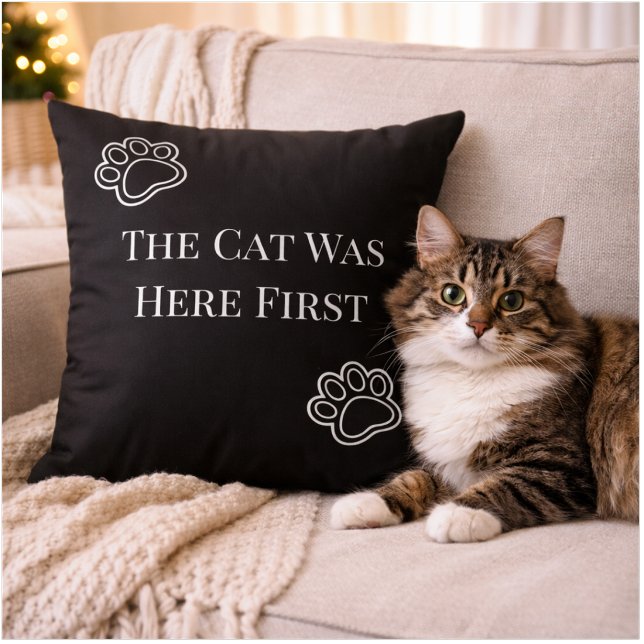 The Cat Was Here First Minimalist Pillow Kussen (Creator heeft geüpload)