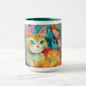 The Cat with Striking Green Eyes in Flower Garden Mok (Midden)